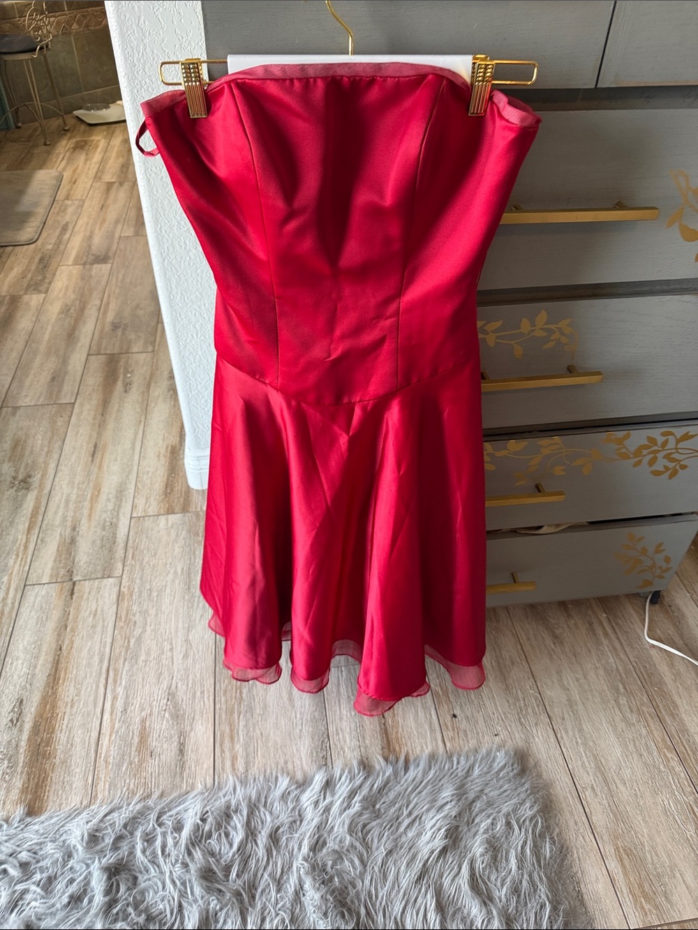 Mori Lee Deep Red Evening Gown
